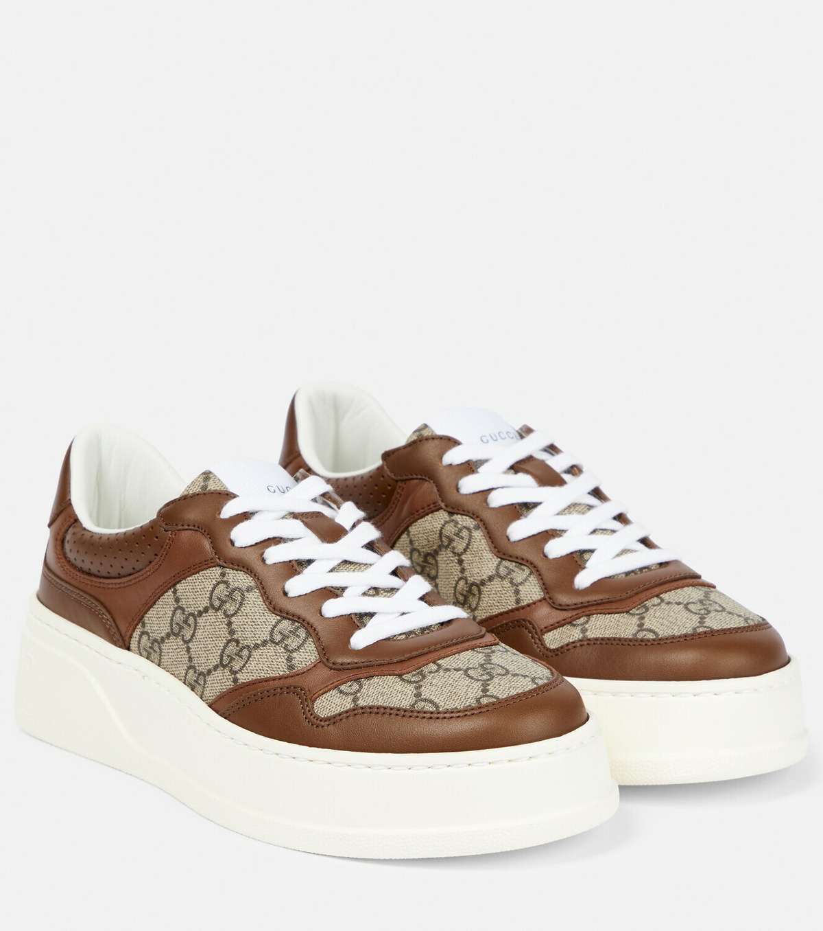 Gucci GG Supreme canvas leather-trimmed sneakers Gucci