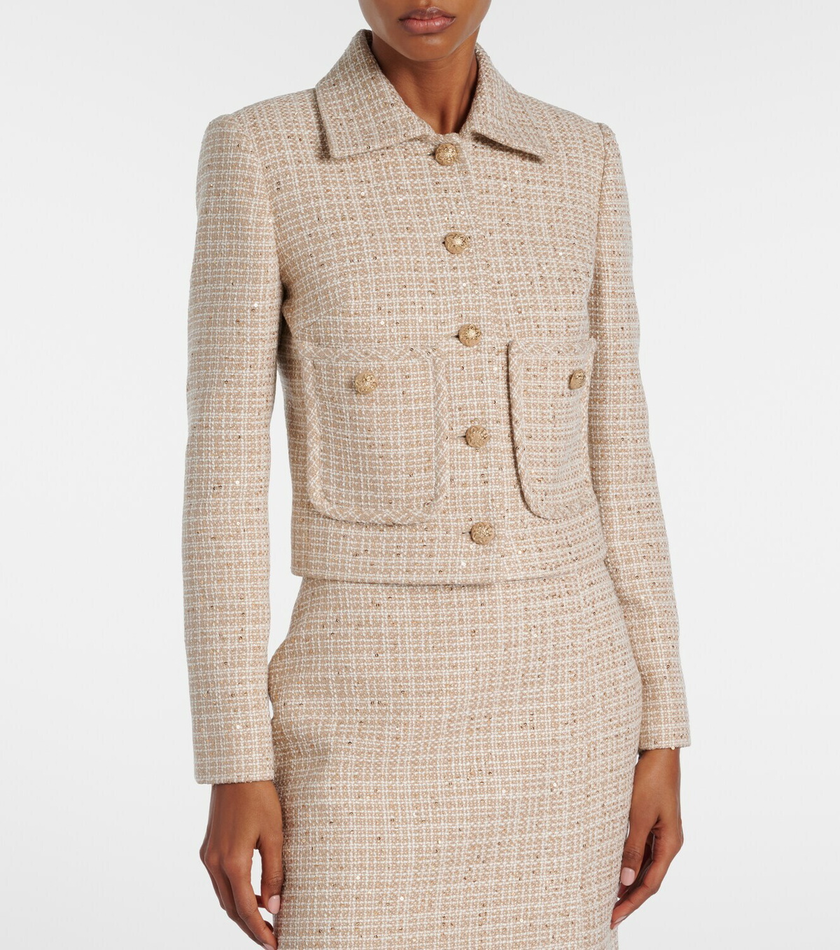 Elie Saab Sequined tweed jacket