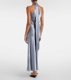 Galvan Cropped Pandora satin midi dress