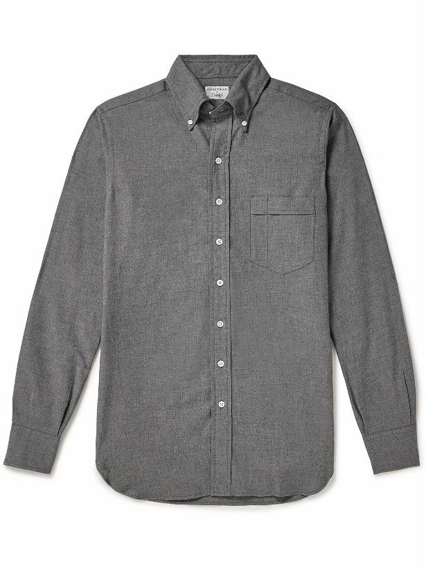 Photo: Kingsman - Drake's Button-Down Collar Cotton-Flannel Shirt - Gray