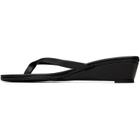 St. Agni Black Thong Wedge Heeled Sandals