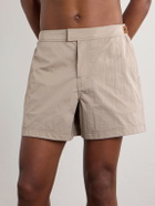 Zegna - Rio Straight-Leg Mid-Length Swim Shorts - Neutrals