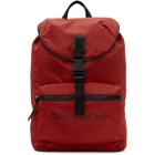 Givenchy Red Split Logo Packaway Backpack