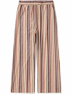 The Elder Statesman - Striped Cashmere-Blend Flannel Trousers - Neutrals