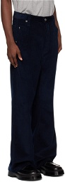 AMI Alexandre Mattiussi Navy Baggy-Fit Trousers