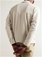 adidas Golf - Logo-Print Quitled Recyled-Jersey and Fleece Half-Zip Sweatshirt - Neutrals