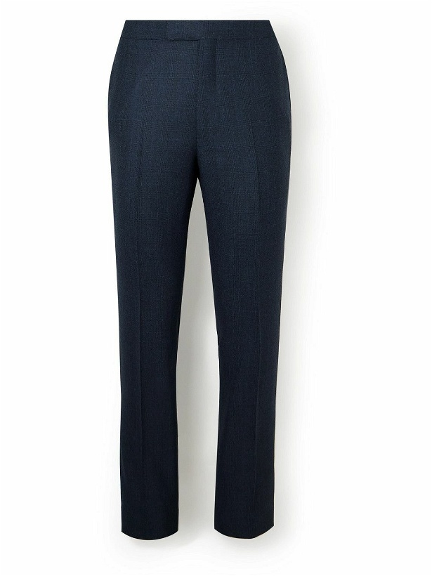 Photo: Kingsman - Straight-Leg Checked Wool and Cashmere-Blend Suit Trousers - Blue