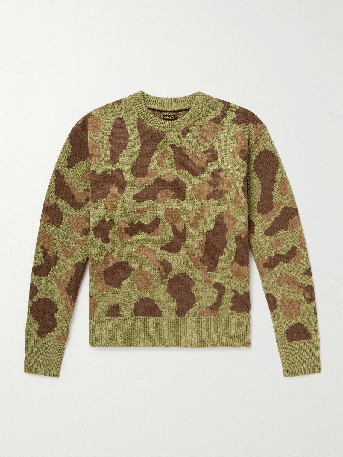 KAPITAL - Camouflage-Print Jacquard-Knit Sweater - Green KAPITAL