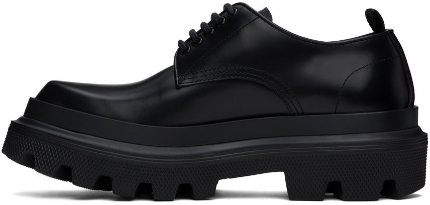 Dolce&Gabbana Black Brushed Calfskin High Trekking Derbys