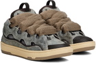 Lanvin SSENSE Exclusive Blue Curb Denim Sneakers
