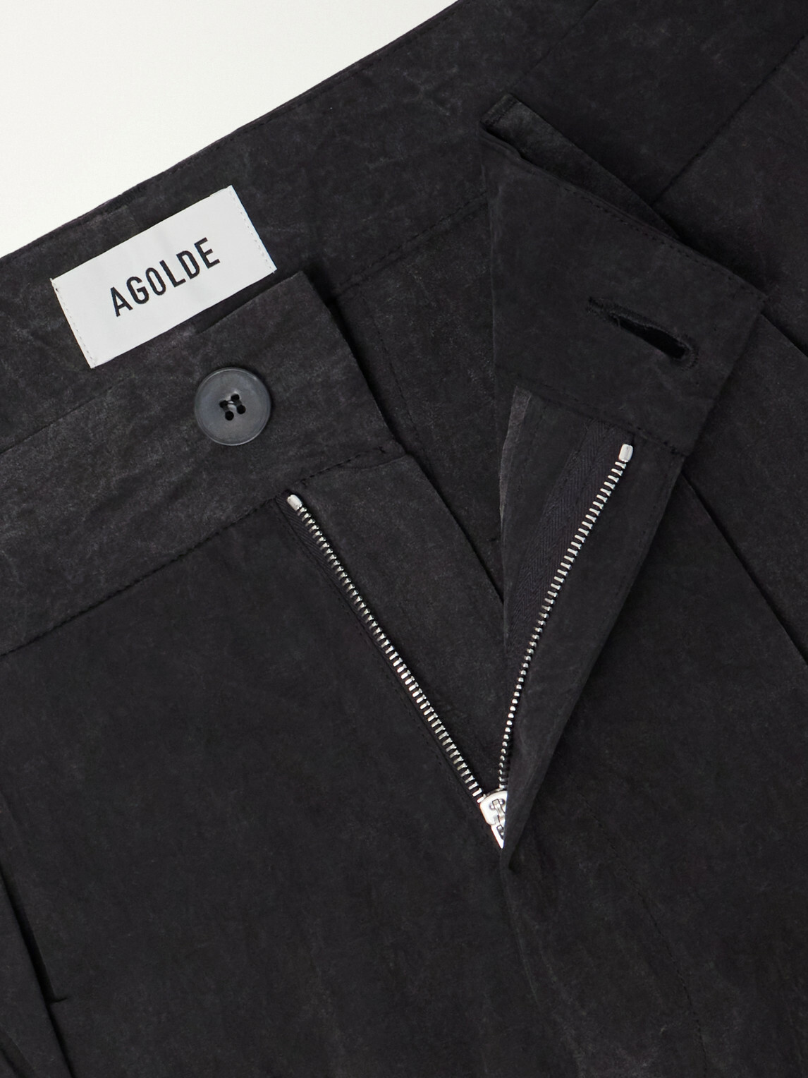 AGOLDE - Slater Straight-Leg Cotton-Moleskin Trousers - Black