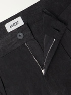 AGOLDE - Slater Straight-Leg Cotton-Moleskin Trousers - Black