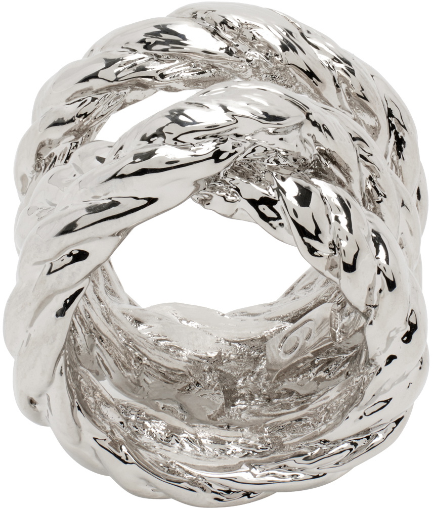 MM6 Maison Margiela Silver Yarn Ring MM6 Maison Margiela