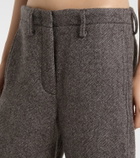 Magda Butrym Low-rise herringbone wool-blend barrel-leg pants