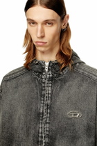 Diesel Hooded jacket in faded denim - Denim Jackets - Unisex - Black