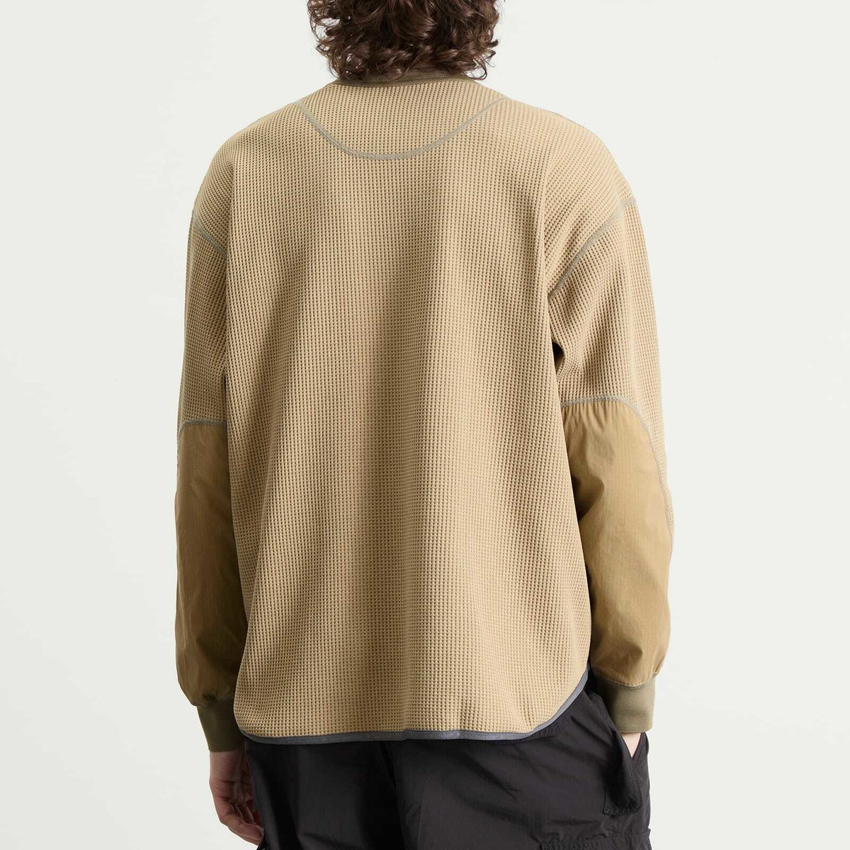 and wander Men's Longsleeve Waffle T-Shirt in Beige