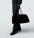 Tom Ford Leather-trimmed suede duffel bag