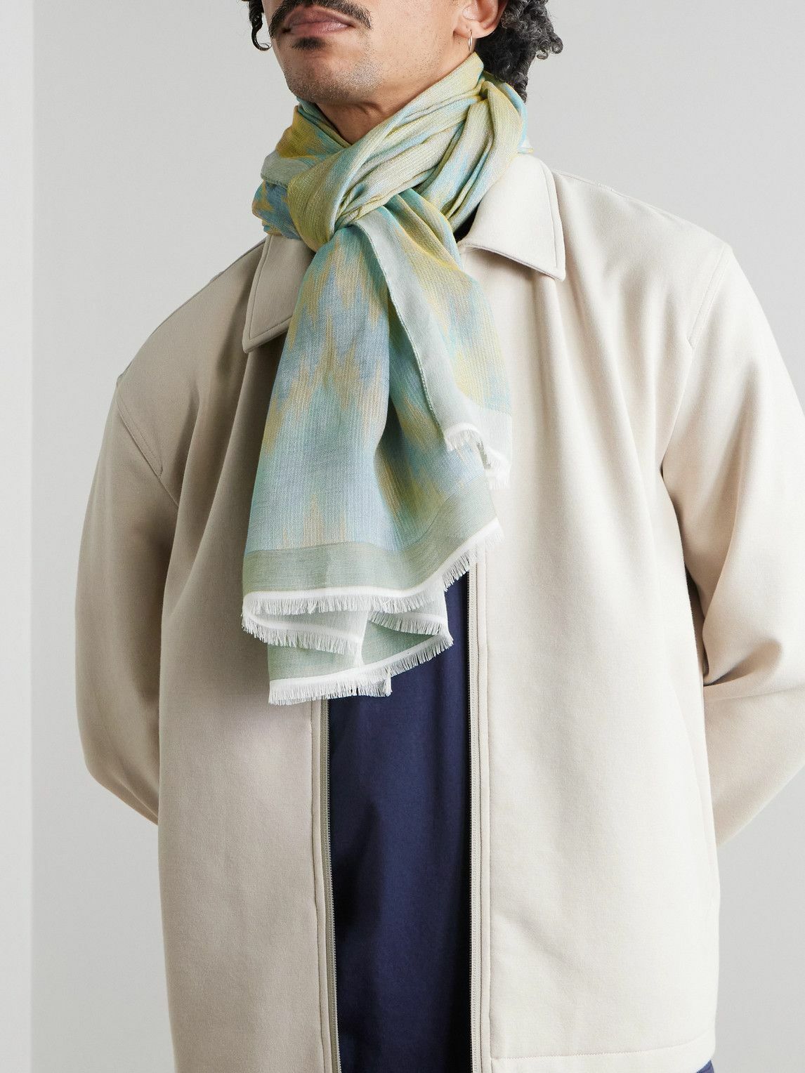 Missoni - Fringed Cotton-Jacquard Scarf