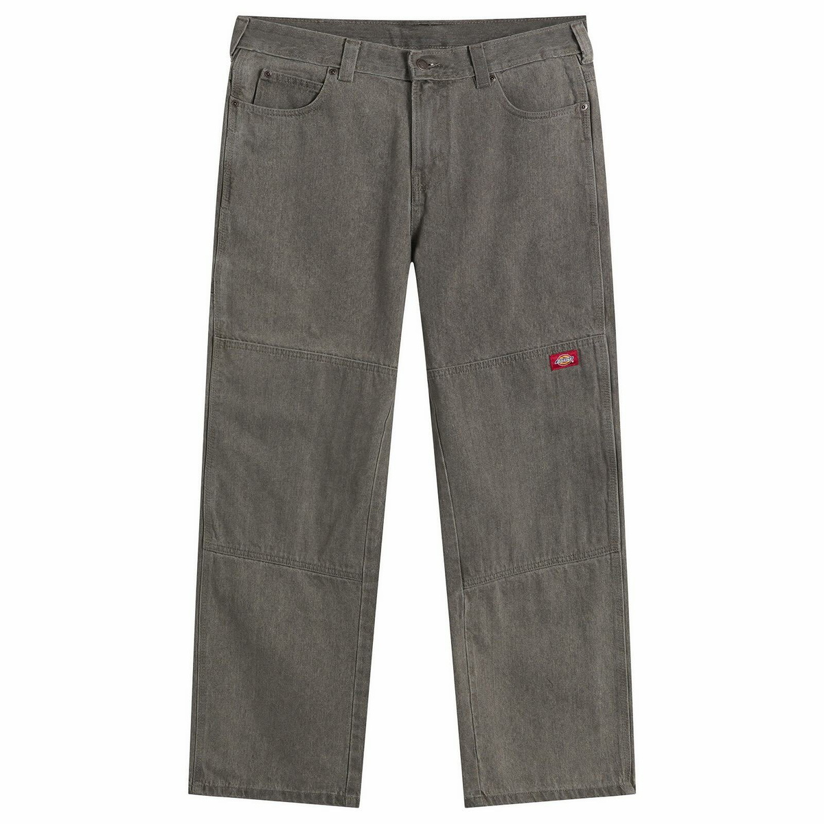 Dickies Men's Double Knee Loose Straight Denim Jeans in Grey Wash Tinted