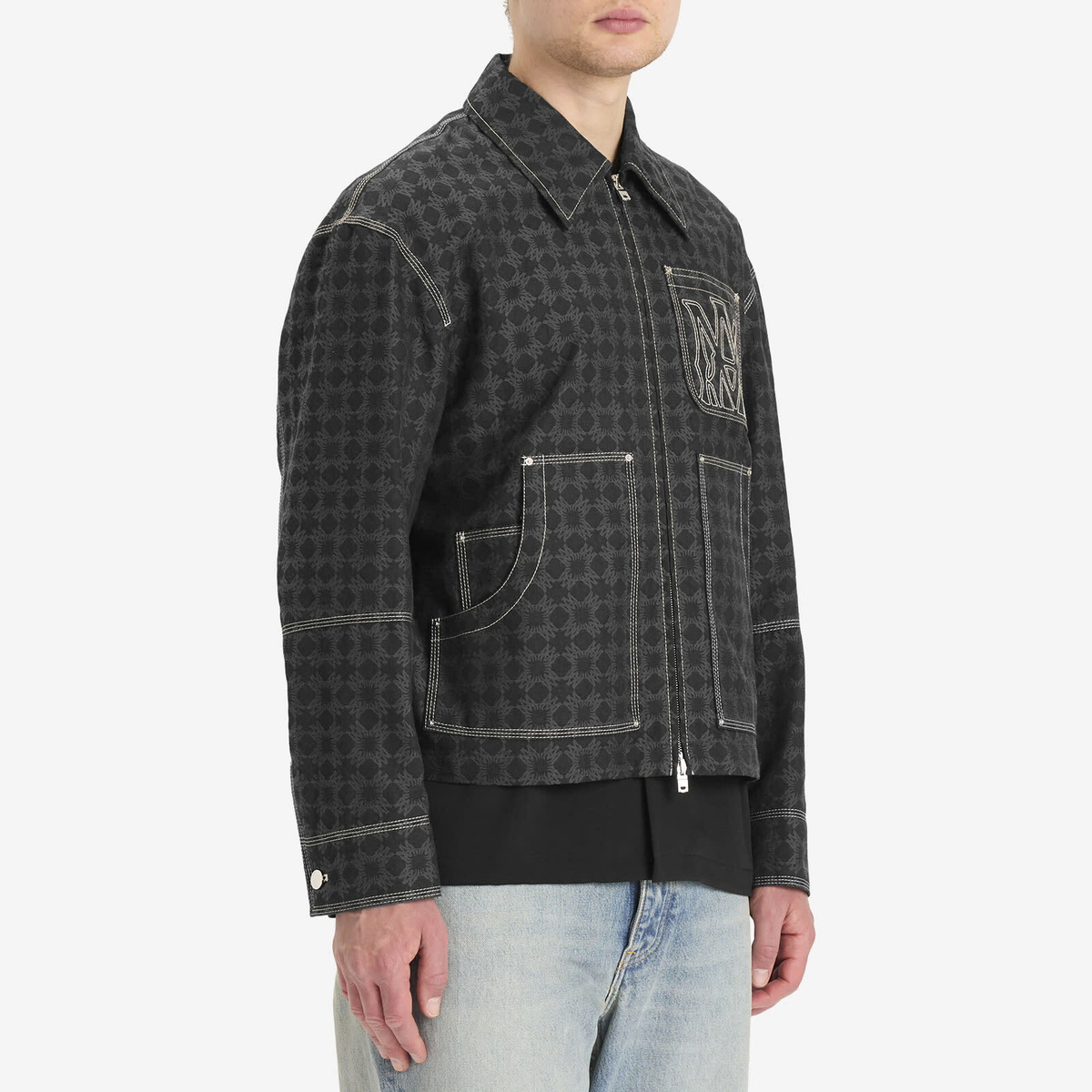 AMIRI Men's MA Quad Work Jacket in Black Amiri
