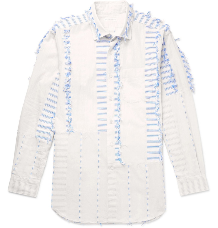 Photo: Engineered Garments - Tasselled Striped Cotton-Voile Shirt - Neutrals