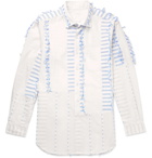 Engineered Garments - Tasselled Striped Cotton-Voile Shirt - Neutrals