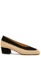 Gabriela Hearst Strength 40 Raffia and Suede Pumps