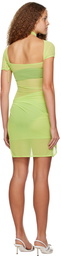 Coperni Green Asymmetric Minidress