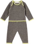 Bonpoint Baby Gray Bambini Sweater & Lounge Pants Set