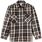 Polar Skate Co. Men's Big Boy Flannel Overshirt in Black/Red/Cloudwater