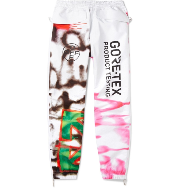Photo: Off-White - Slim-Fit Tapered Printed GORE-TEX Trousers - White