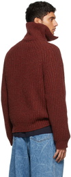 Marni Red Knit Half-Zip Sweater