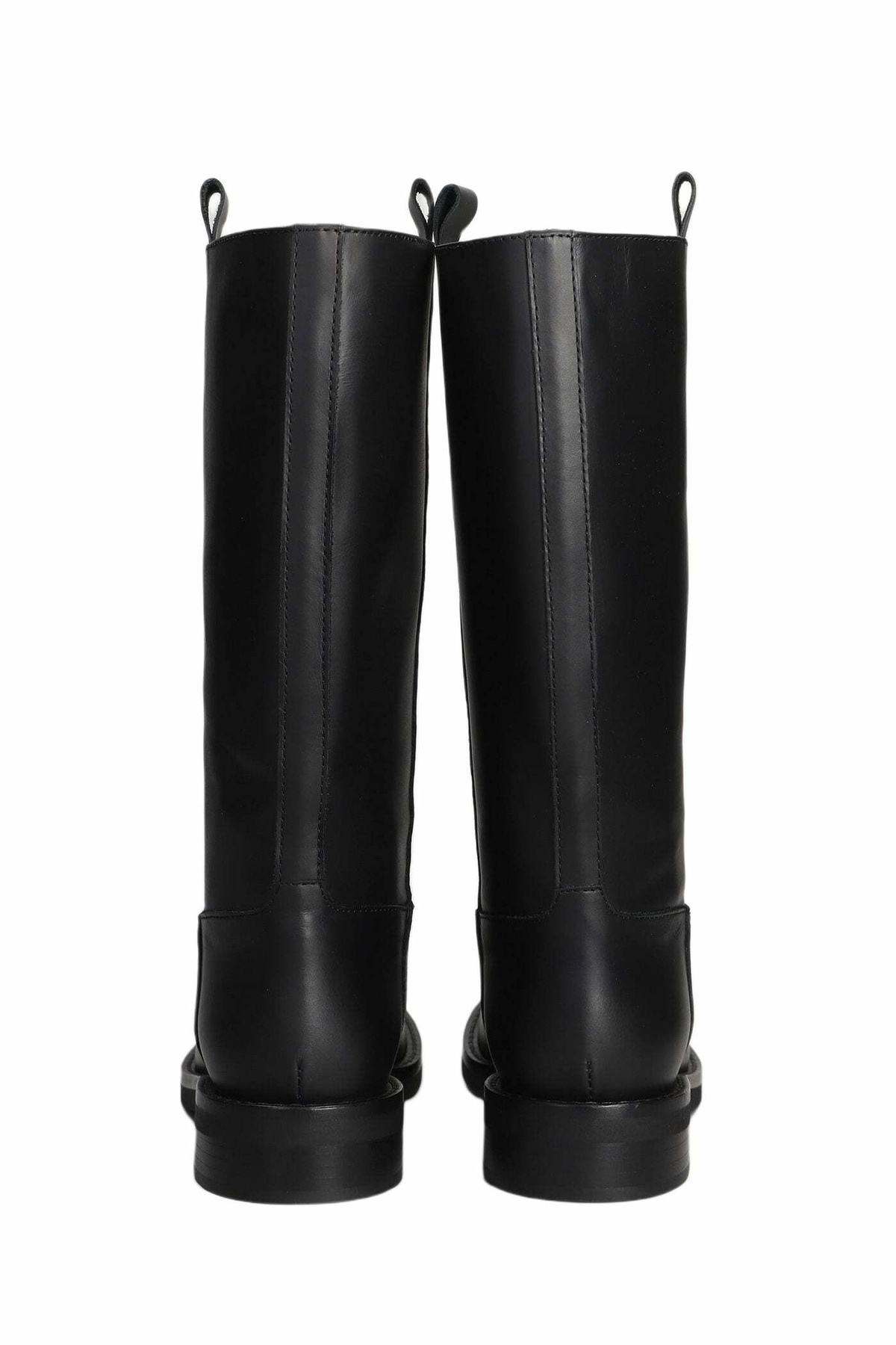 Via Roma 15 Low Heels Ankle Boots In Black Leather