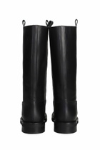 Via Roma 15 Low Heels Ankle Boots In Black Leather
