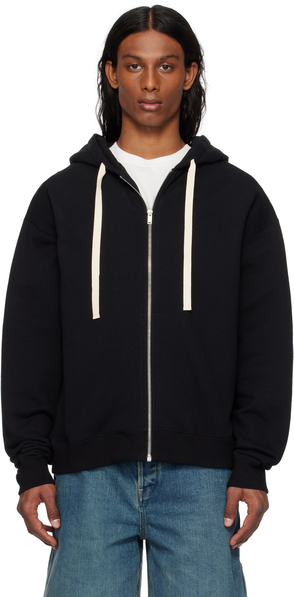 Jil Sander Navy Cotton Hoodie Jil Sander