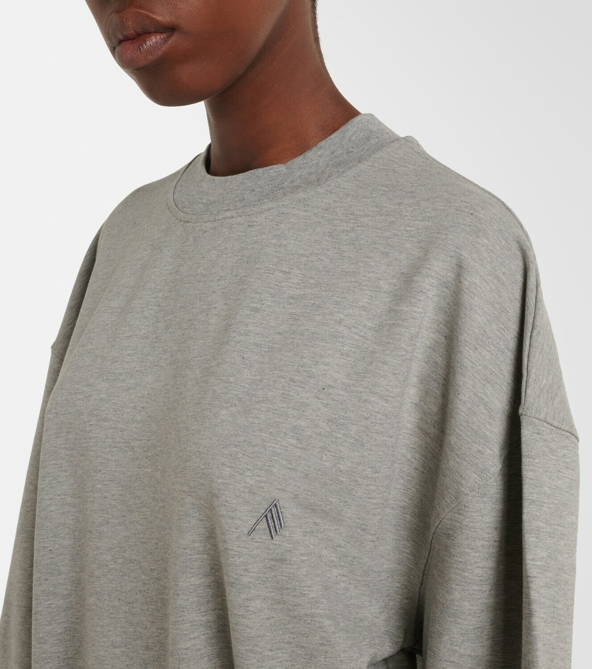 The Attico Oversized draped cotton-blend sweatshirt