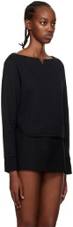 Valentino Black Boat Neck Sweatshirt