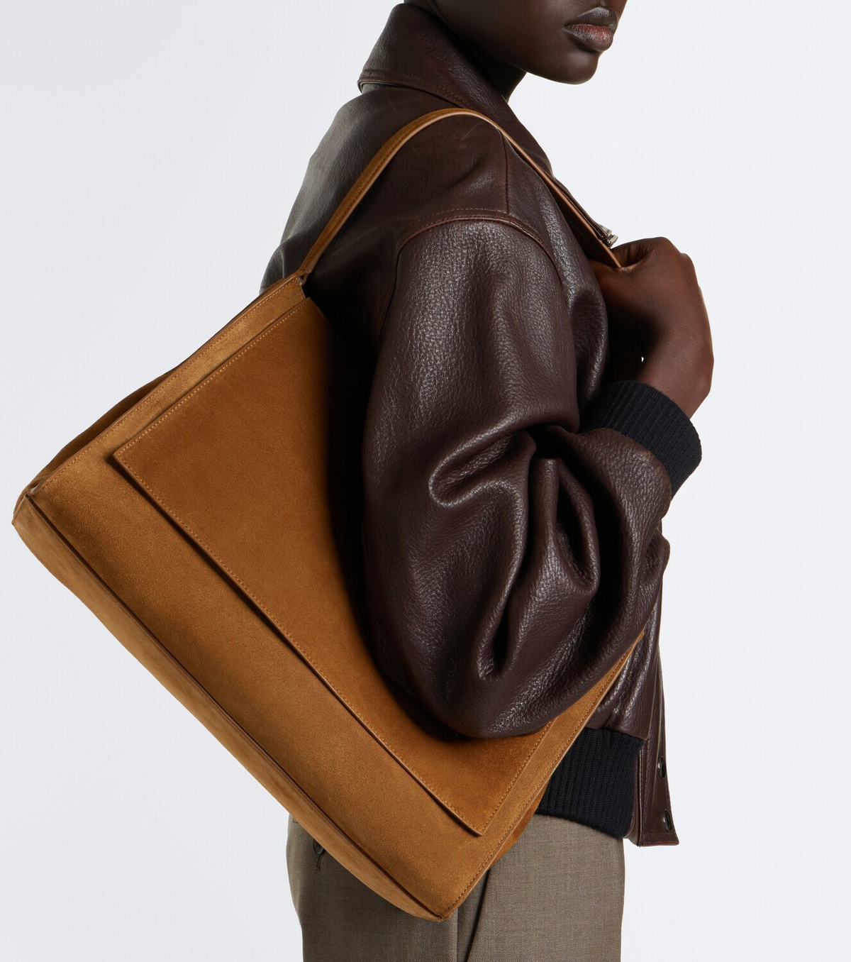 Nour Hammour Amal suede shoulder bag
