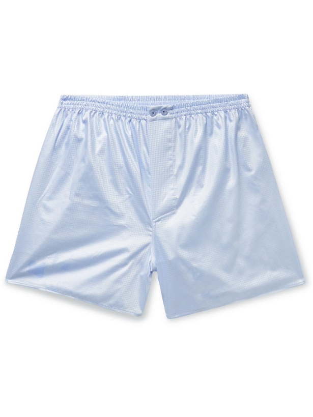 Photo: ZIMMERLI - Cotton-Jacquard Boxer Shorts - Blue