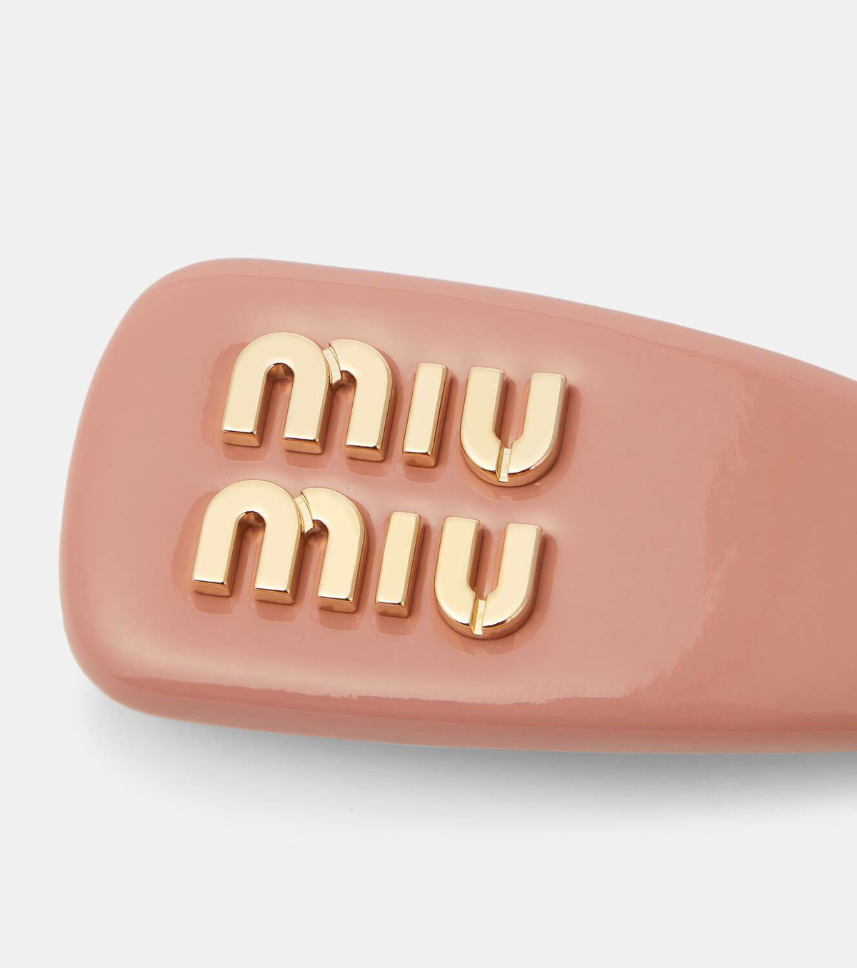 Miu Miu Logo patent leather hair clip Miu Miu