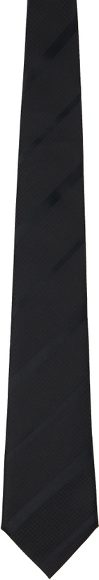 Photo: Comme des Garçons Homme Deux Black Silk Houndstooth Stripe Tie