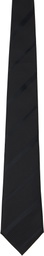 Comme des Garçons Homme Deux Black Silk Houndstooth Stripe Tie