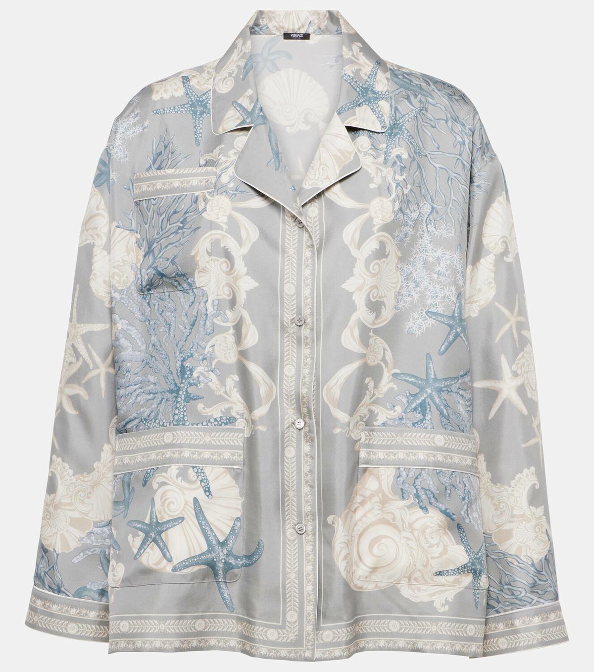 Versace Barocco Sea oversized silk twill shirt Versace