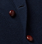 Kingsman - Harry Ribbed Cashmere Cardigan - Blue