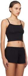 Cou Cou Black 'The Picot' Tank Top