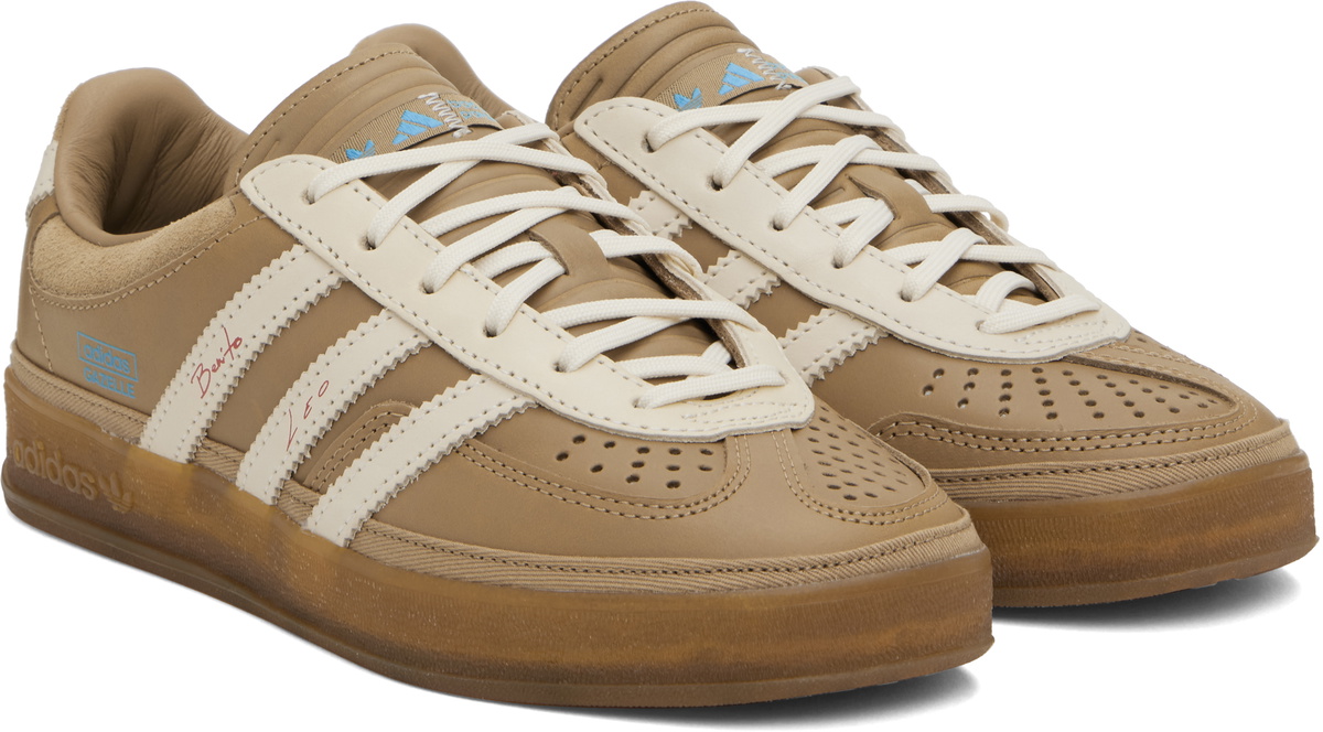 adidas Originals Tan Bad Bunny x Lionel Messi Edition Gazelle Indoor Sneakers  adidas Originals