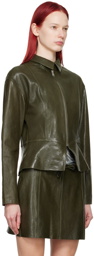 Paloma Wool Green Fabia Leather Jacket