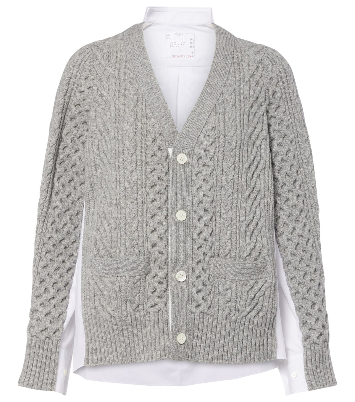 sacai Black Nylon Twill x Knit Cardigan Sacai