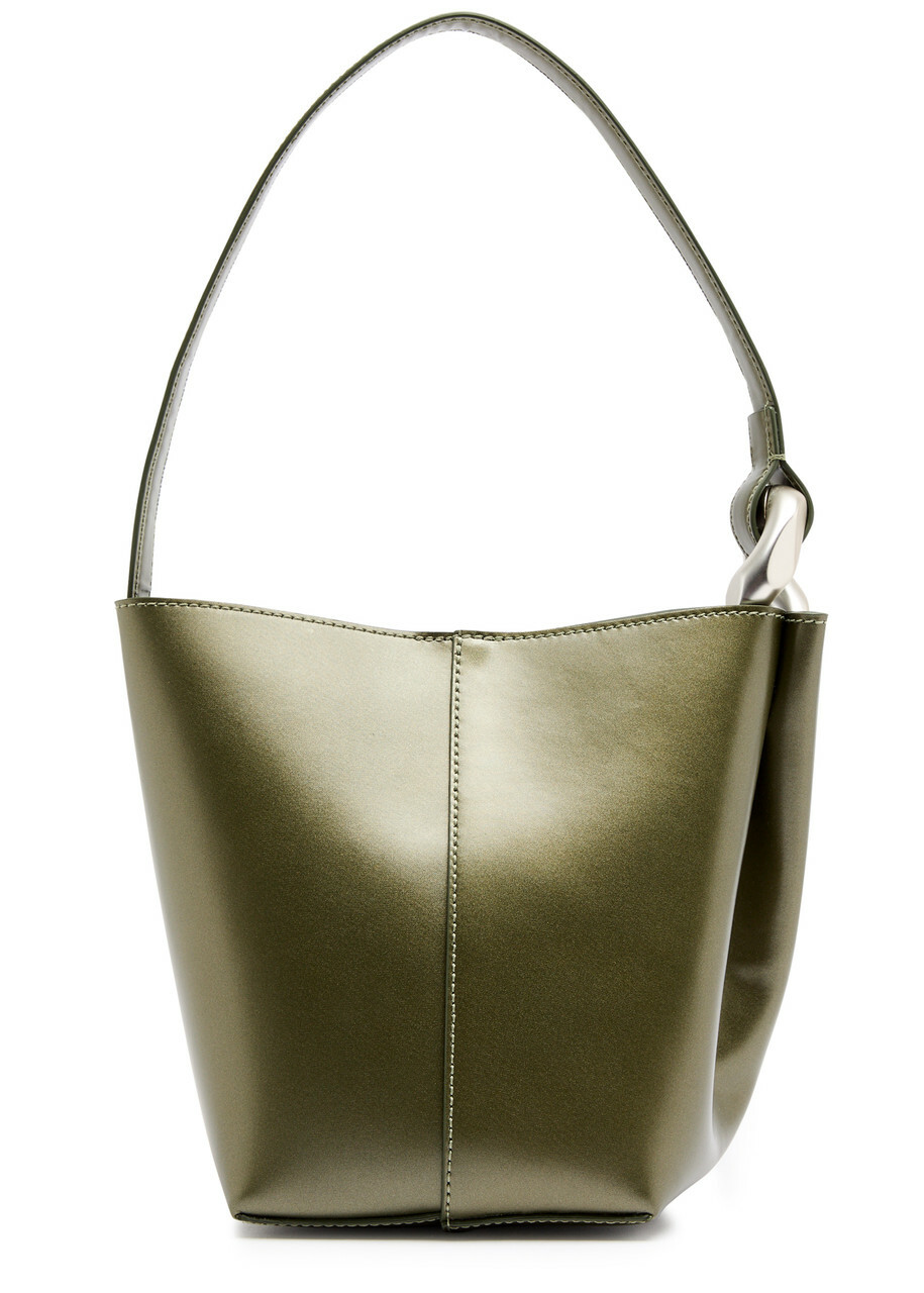JW Anderson Corner Bucket Small Leather top Handle bag - Khaki - One Size