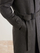 Zegna - Oasi Belted Herringbone Cashmere Trench Coat - Green